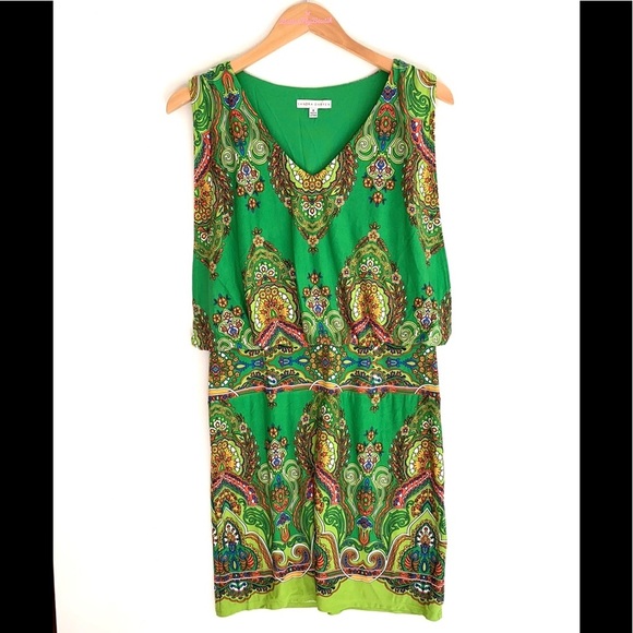 Sandra Darren sleeveless Tribal print sleeveless dress, Size 8 - Picture 3 of 11